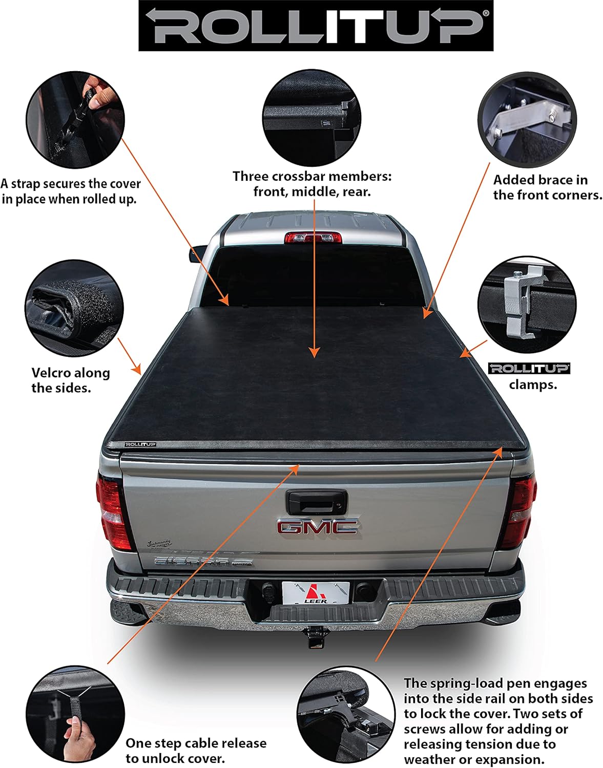 Soft Roll Up Truck Bed Tonneau Cover Y858581