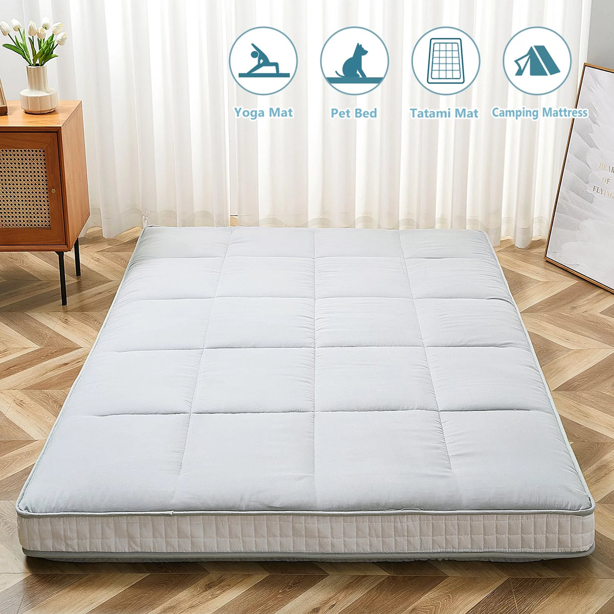 Japanese Floor Futon Mattress Thicken Foldable Roll Up Sleeping Pad J178811