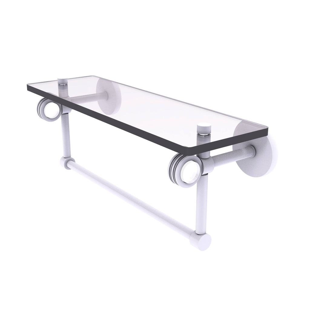 Matte Black Glass Shelf with Towel Bar A1311