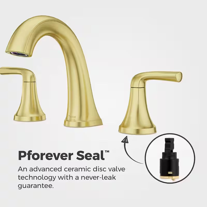8 in. Widespread Double Handle Bathroom Faucet Brushed Gold H386