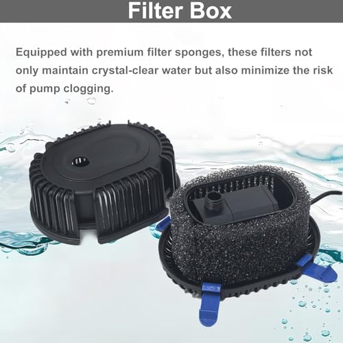 400GPH Submersible Pond Filter with Pump Fountain Kit Z3307
