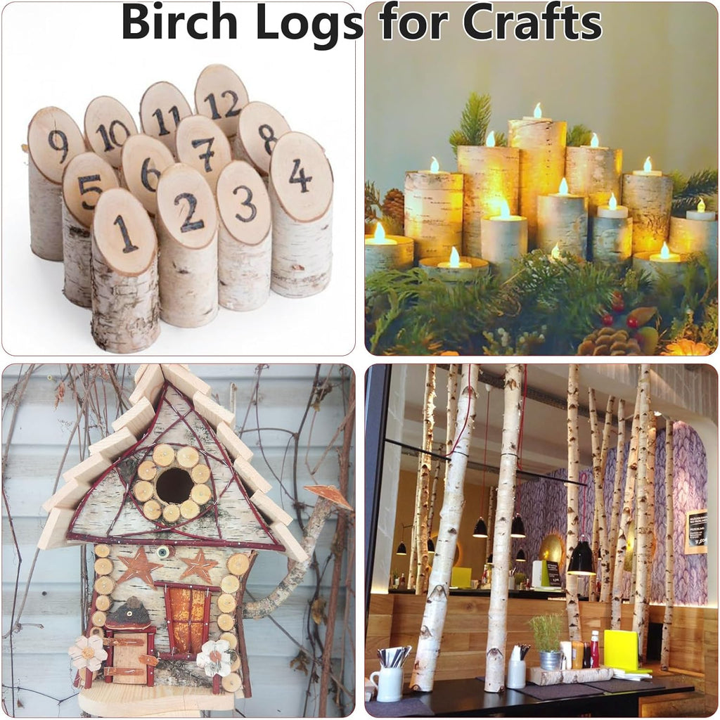 6 Pack Natural Birch Logs 2.3"-3.2" Dia. x 16.5" Length D176