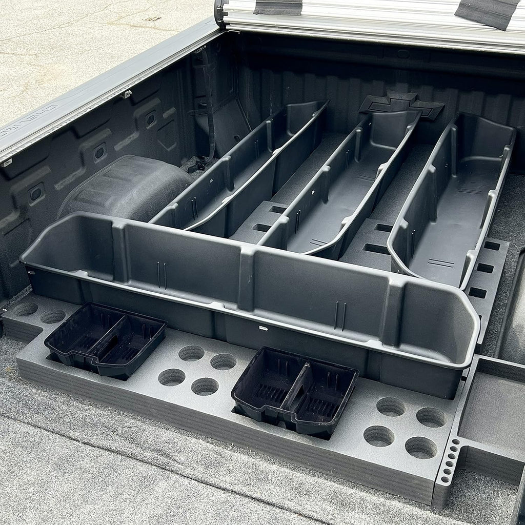 Complete Truck Bed Storage System Cargo Organizer with 4 Weatherproof Containers N7348