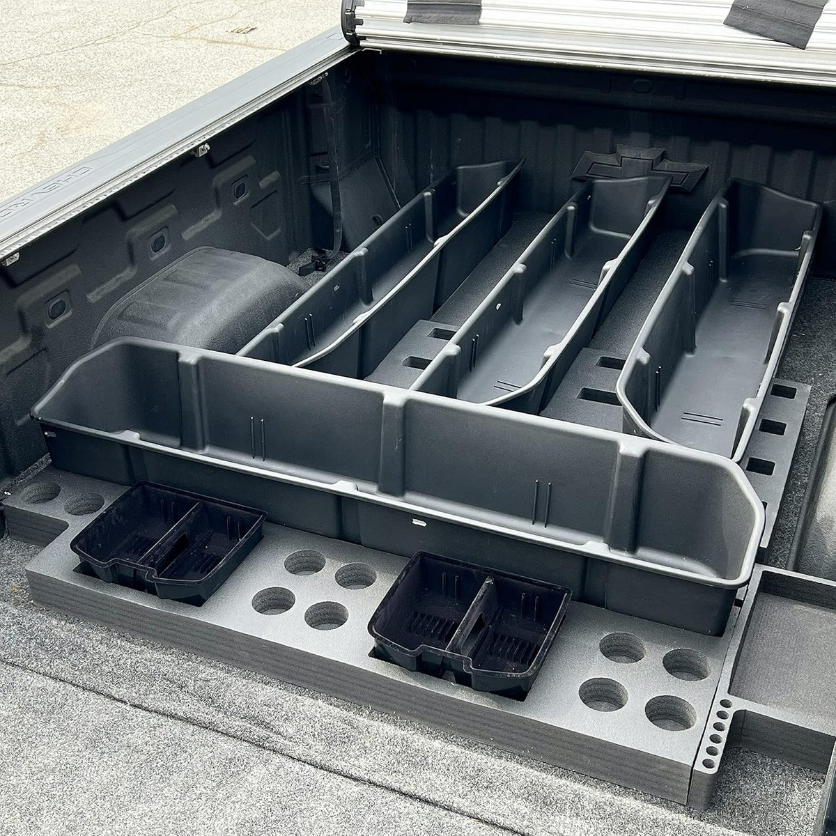 Complete Truck Bed Storage System Cargo Organizer with 4 Weatherproof Containers N7348