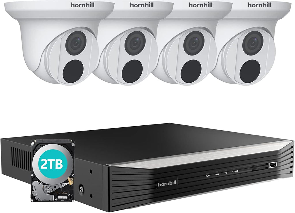 4K PoE Security Camera System 8 Channels 4pcs Dome Cameras 2TB Hard Disk V42642