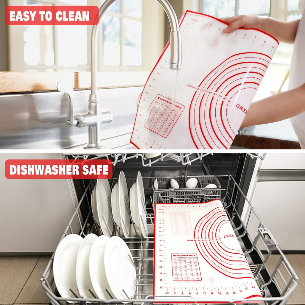 Large Silicone Non Stick Baking Mat with Measurement, Red F36316