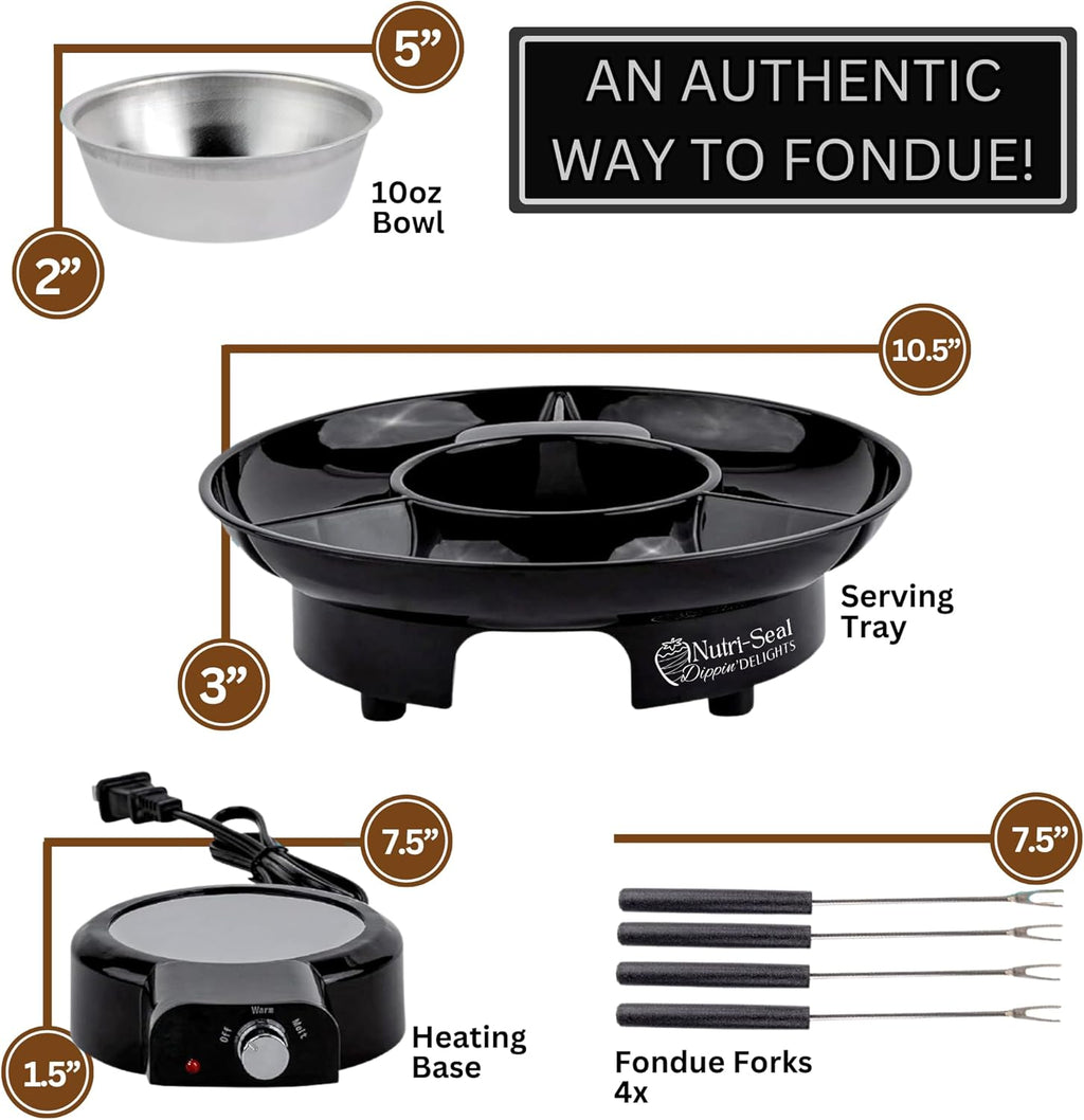 Electric Fondue Pot Set with 4 Roasting Forks Q63858