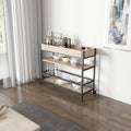 Light Oak Wood Kitchen Bar Cart with Storage Rack and Shelf A31428