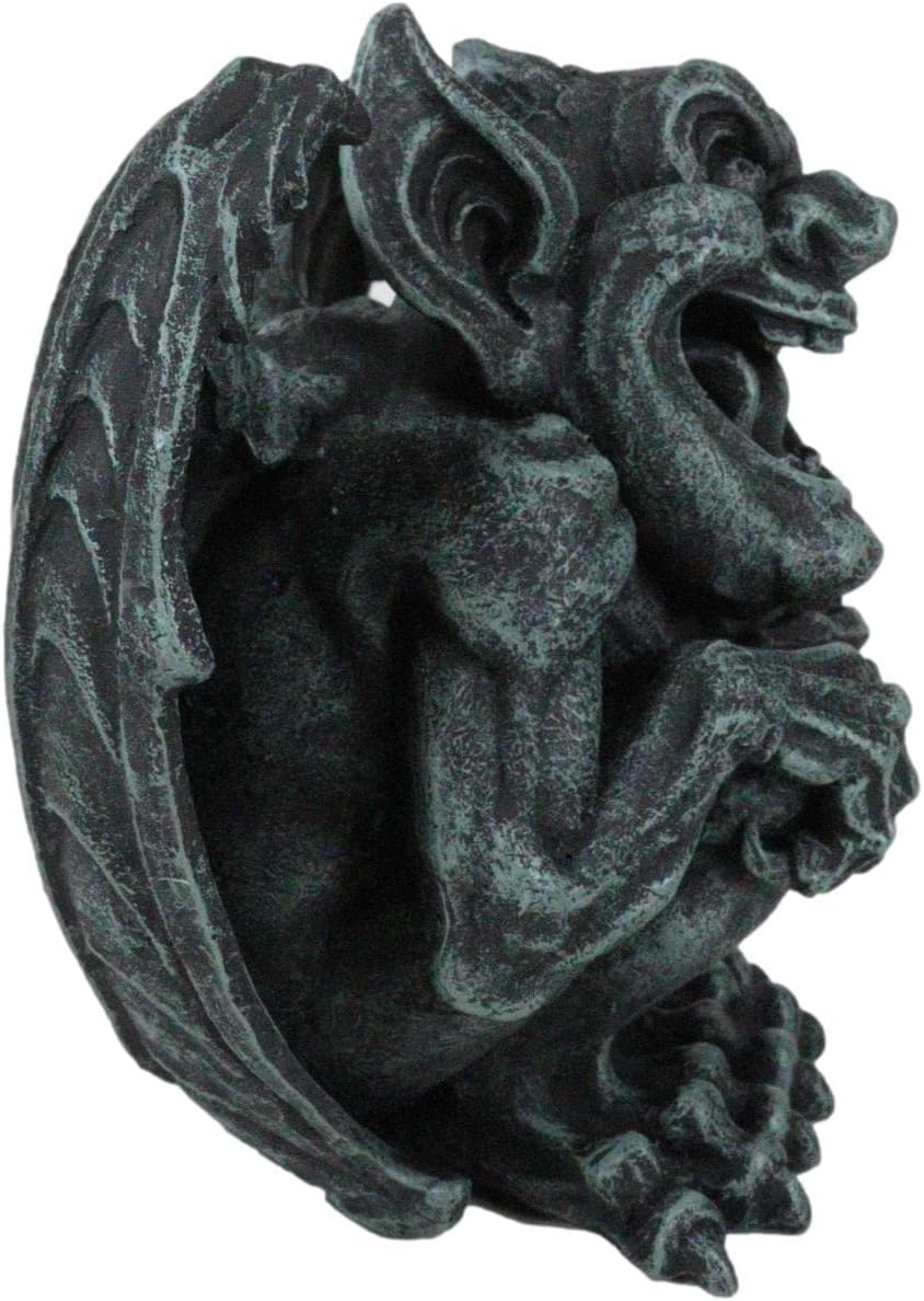 Gothic Winged Guardian Gargoyle Figurine Faux Stone Resin Sculpture C377