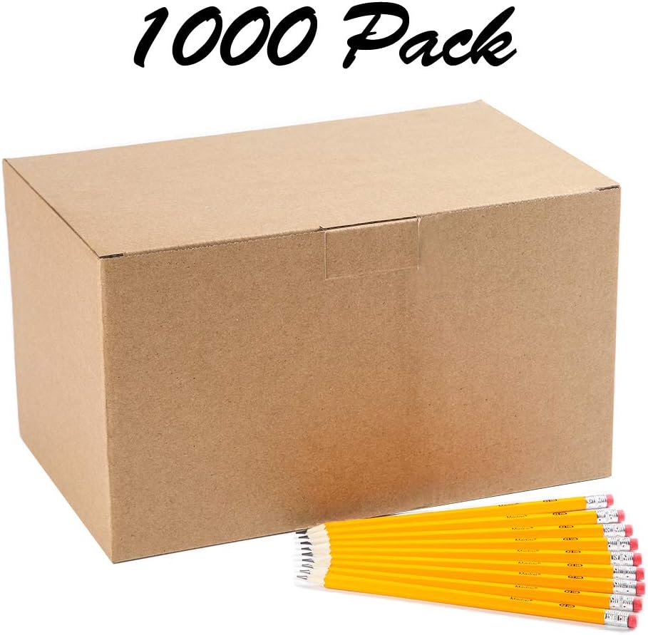 Wood-Cased #2 HB Pencils, Yellow, Pre-sharpened, 1000 pencils Y939828