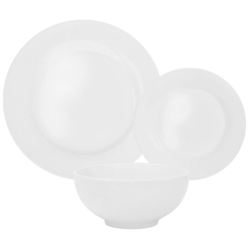 18 Pc White Porcelain Dinnerware Set Z98450