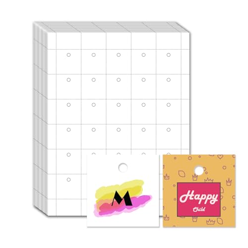 250 Printable Blank Tags with String 2" x 3.5" White Cardstock W253