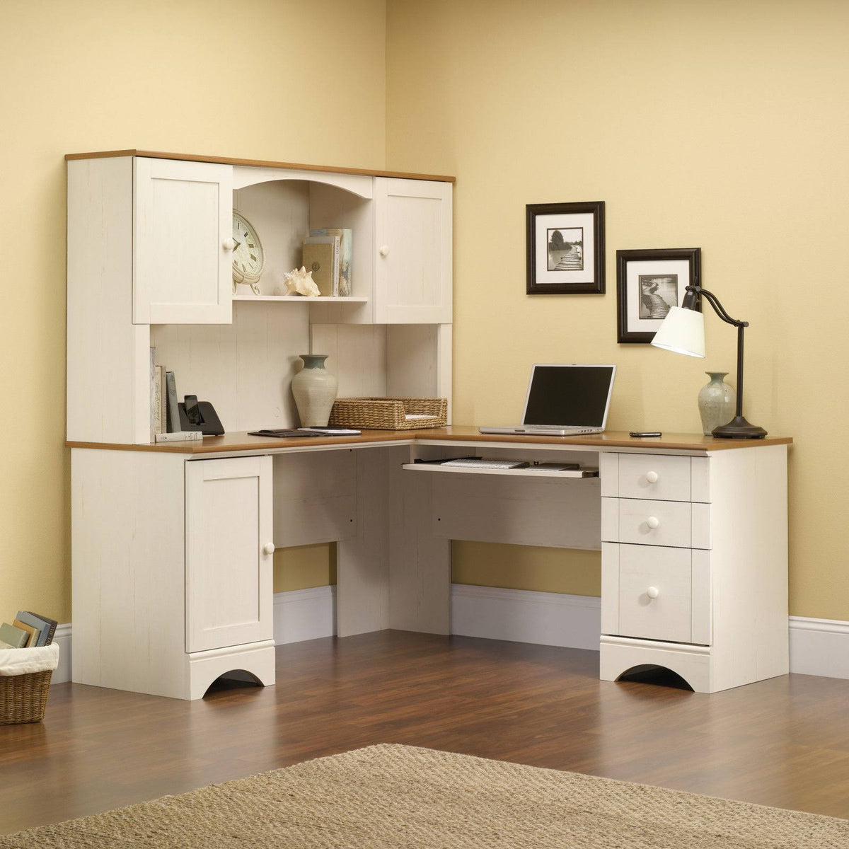 Antiqued White Hutch E49103