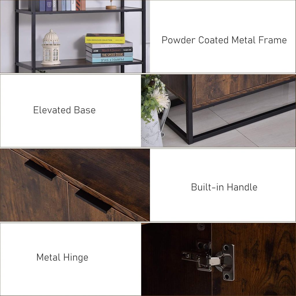 Brown Storage Cabinet with 3 Open Shelves F1572