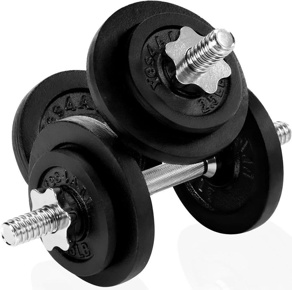 Adjustable 50 lbs Cast Iron Dumbbell Set D3581