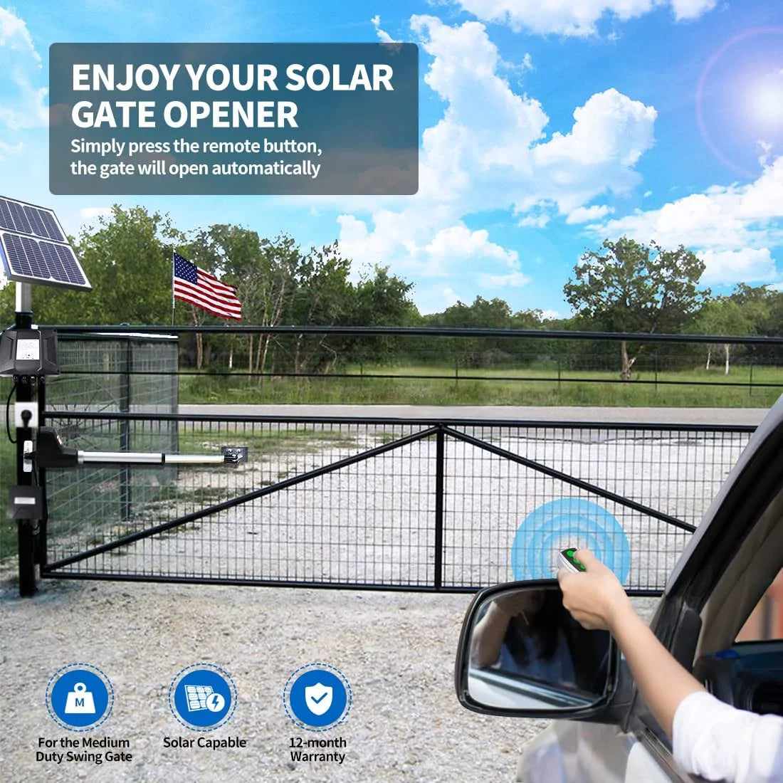 Solar Single Swing Gate Opener Medium Duty G296645