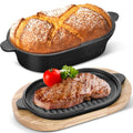2 in 1 Pre Seasoned Cast Iron Bread Loaf Pan Set with Lid P9347