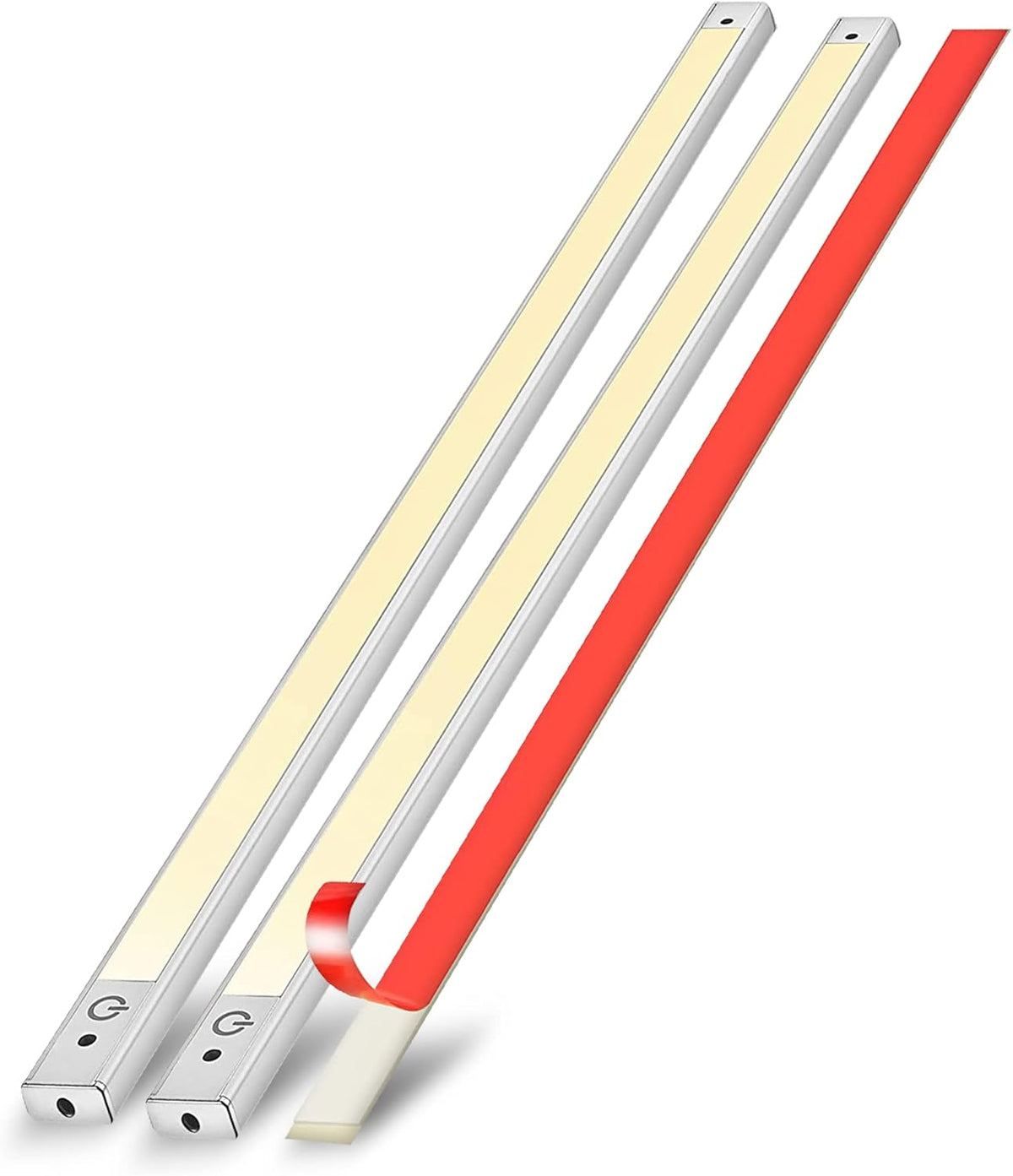 2-Pack 24 inch Under Cabinet LED Light Motion Sensor Plug in Hardwired Warm White E218441