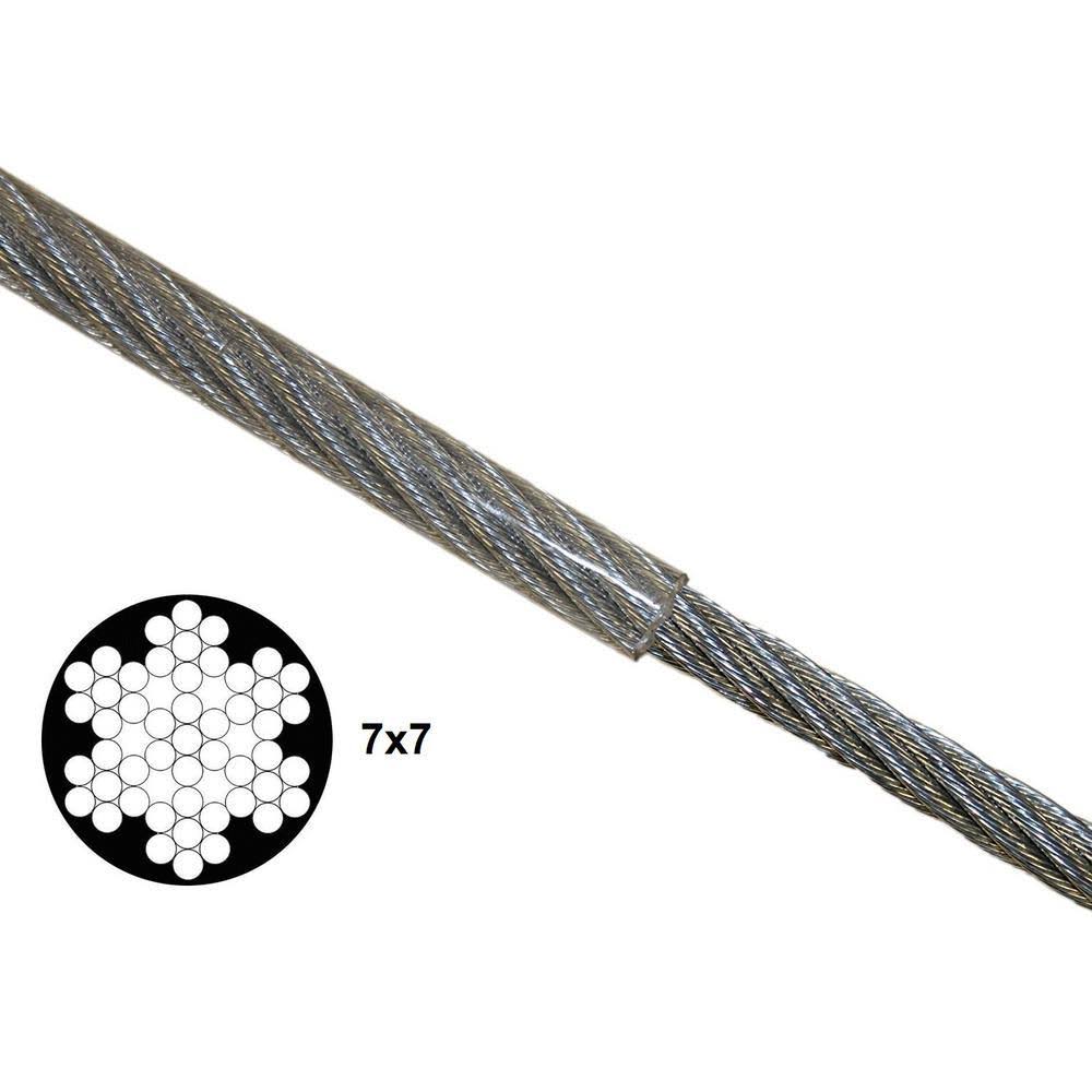 PVC Coated 1/8 inch x 3/16 inch x 250 ft Aircraft Cable E855
