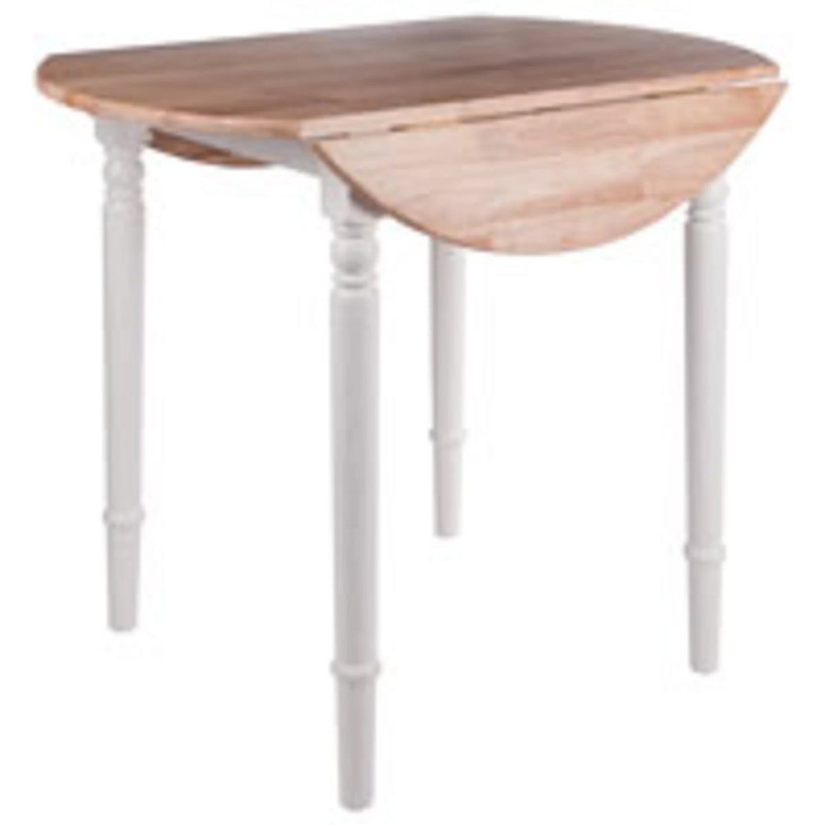Beige and White Round Drop Leaf Table W89386