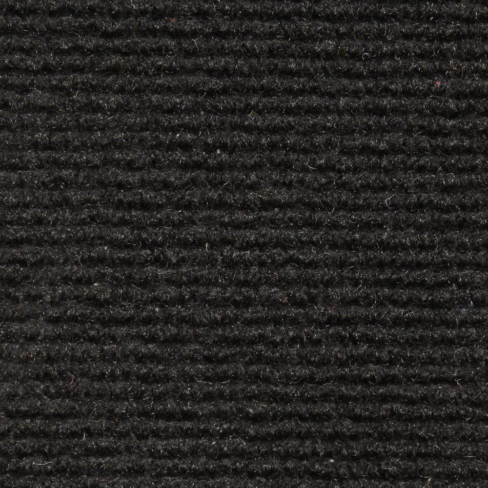 Black 6 Feet x 25 Feet Carpet with Rubber Marine Backing L331
