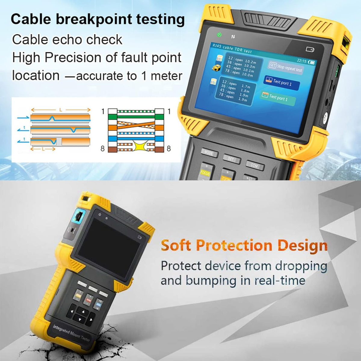 IP Camera Tester 8MP CVI TVI 5MP AHD CVBS 4 inch TFT Screen J4543