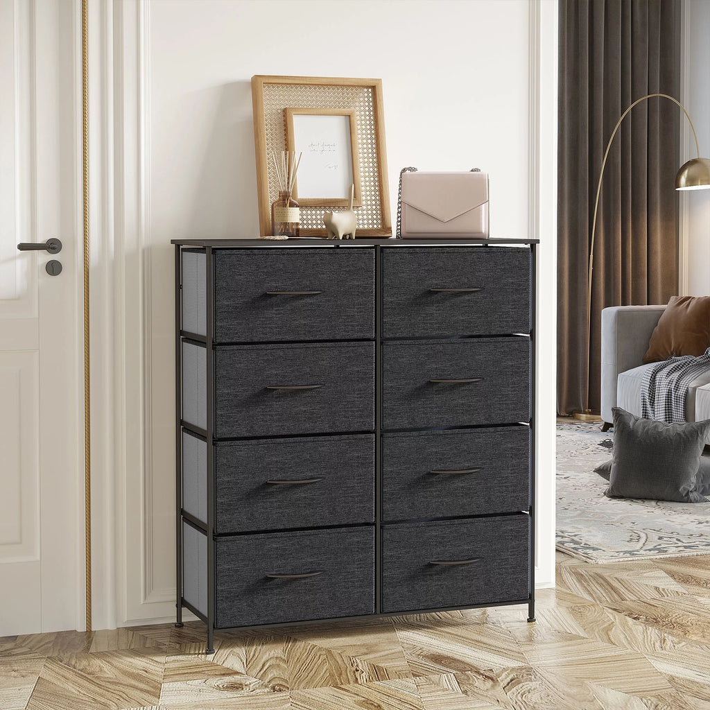 Black Gray 8 Drawer Dresser M287