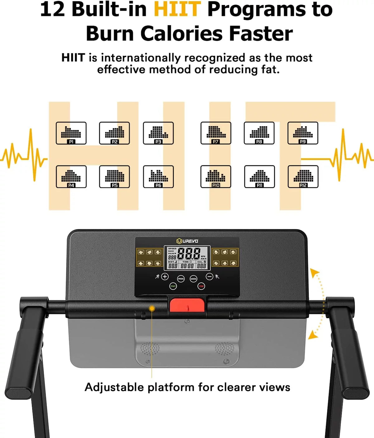 Folding Treadmill 2.25HP Portable Compact with 12 HIIT Modes H77851