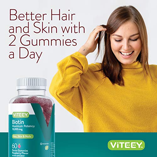10,000mcg Biotin Gummies for Hair Skin and Nails R906096