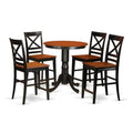 Black Counter Height Table & 4 Dining Chair W43158