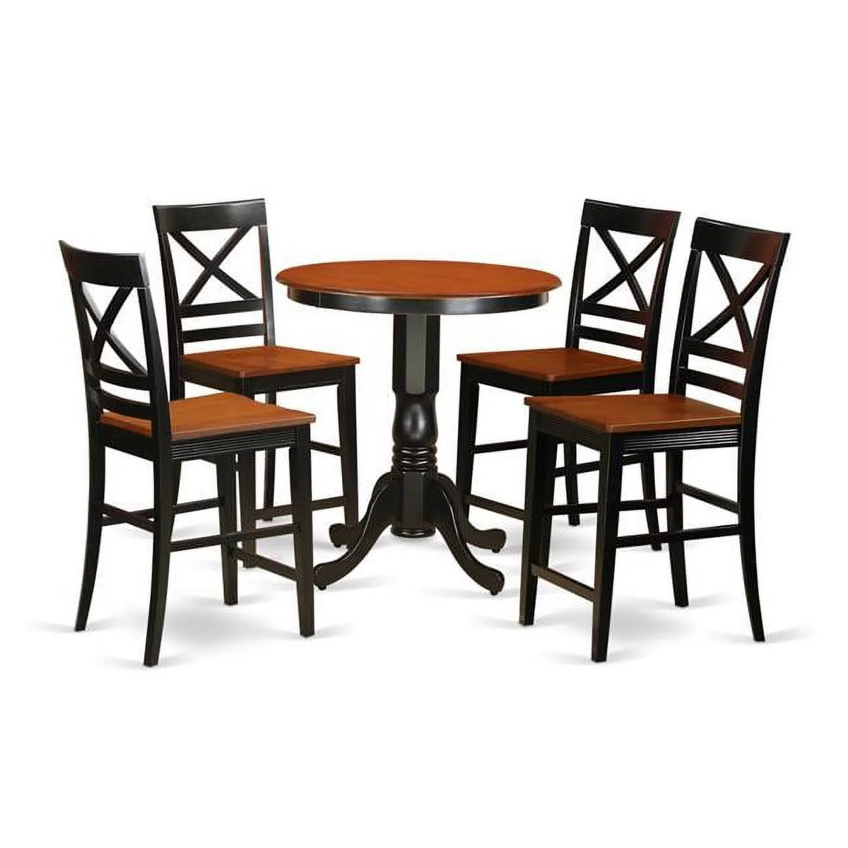 Black Counter Height Table & 4 Dining Chair W43158