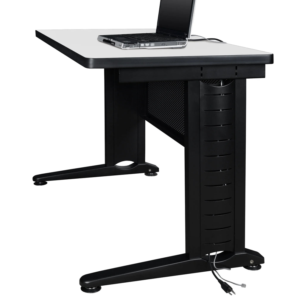 72 x 24 in. White Teachers Desk with Drawer Unit W815