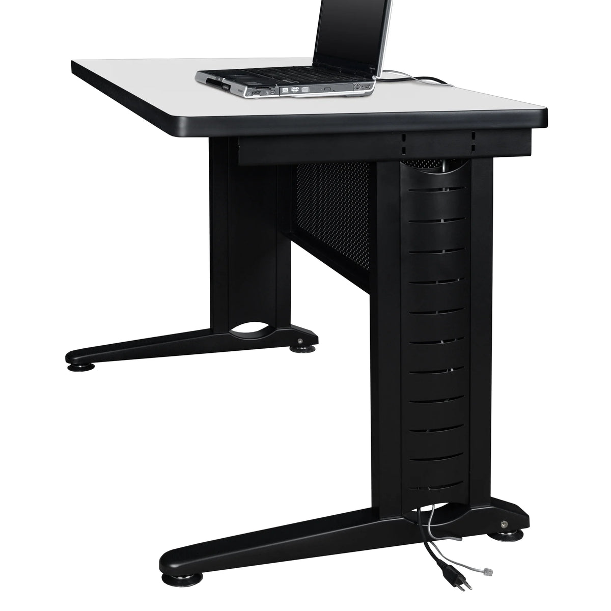 72 x 24 in. White Teachers Desk with Drawer Unit W815