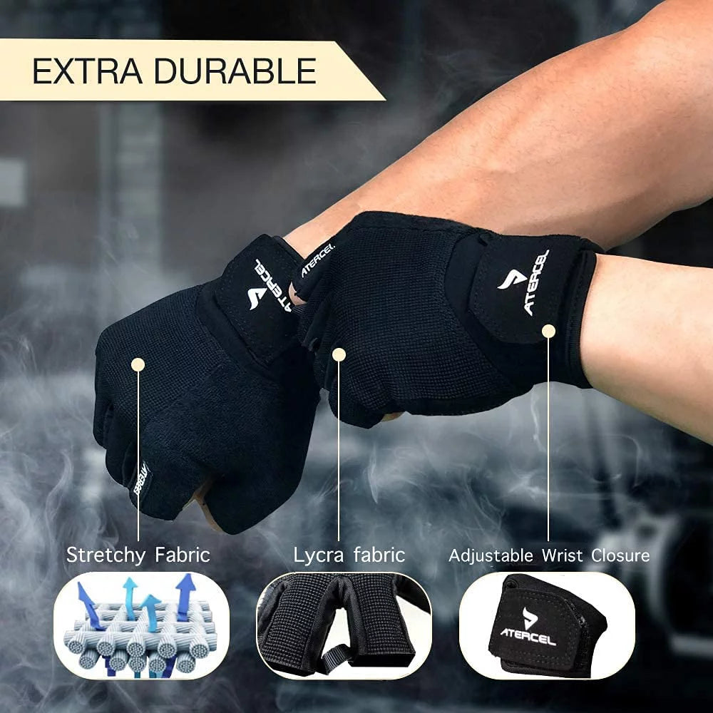 Workout Gloves with Hooks Black L Y562722