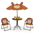 Kids Picnic Table with 2 Folding Chairs and Adjustable Umbrella O58405