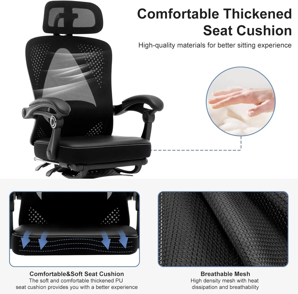 Black Ergonomic High Back Office Chair with Lumbar Support E72529