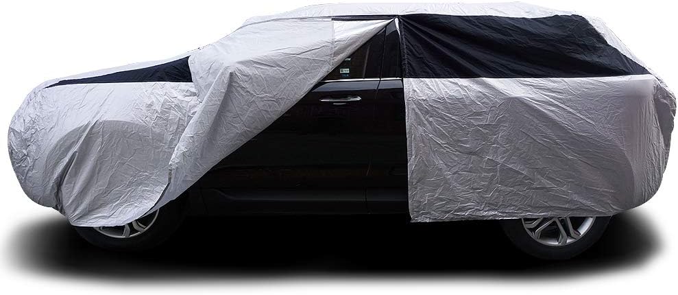 Lightweight Poly 210T Car Cover for Mid-Size SUV 188-206", Waterproof, UV Protection, Pack of 2 J65852