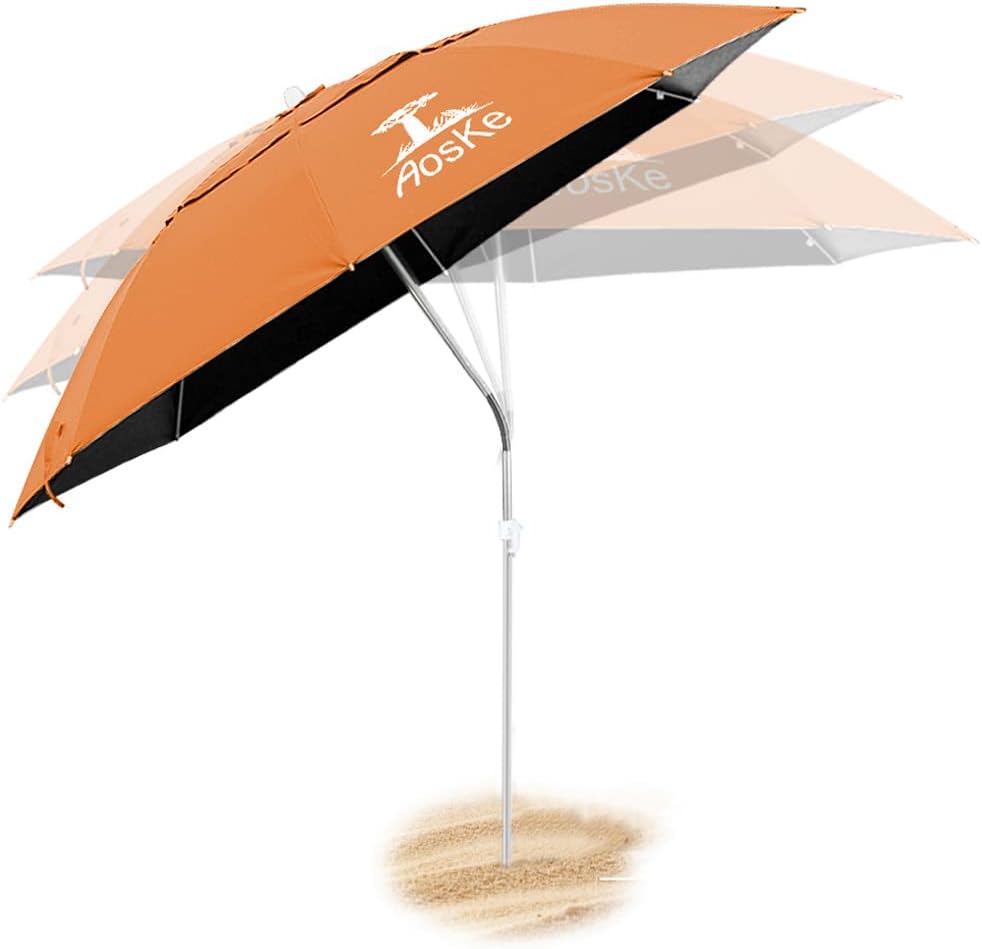 Orange Portable Beach Umbrella with Carry Bag E27459