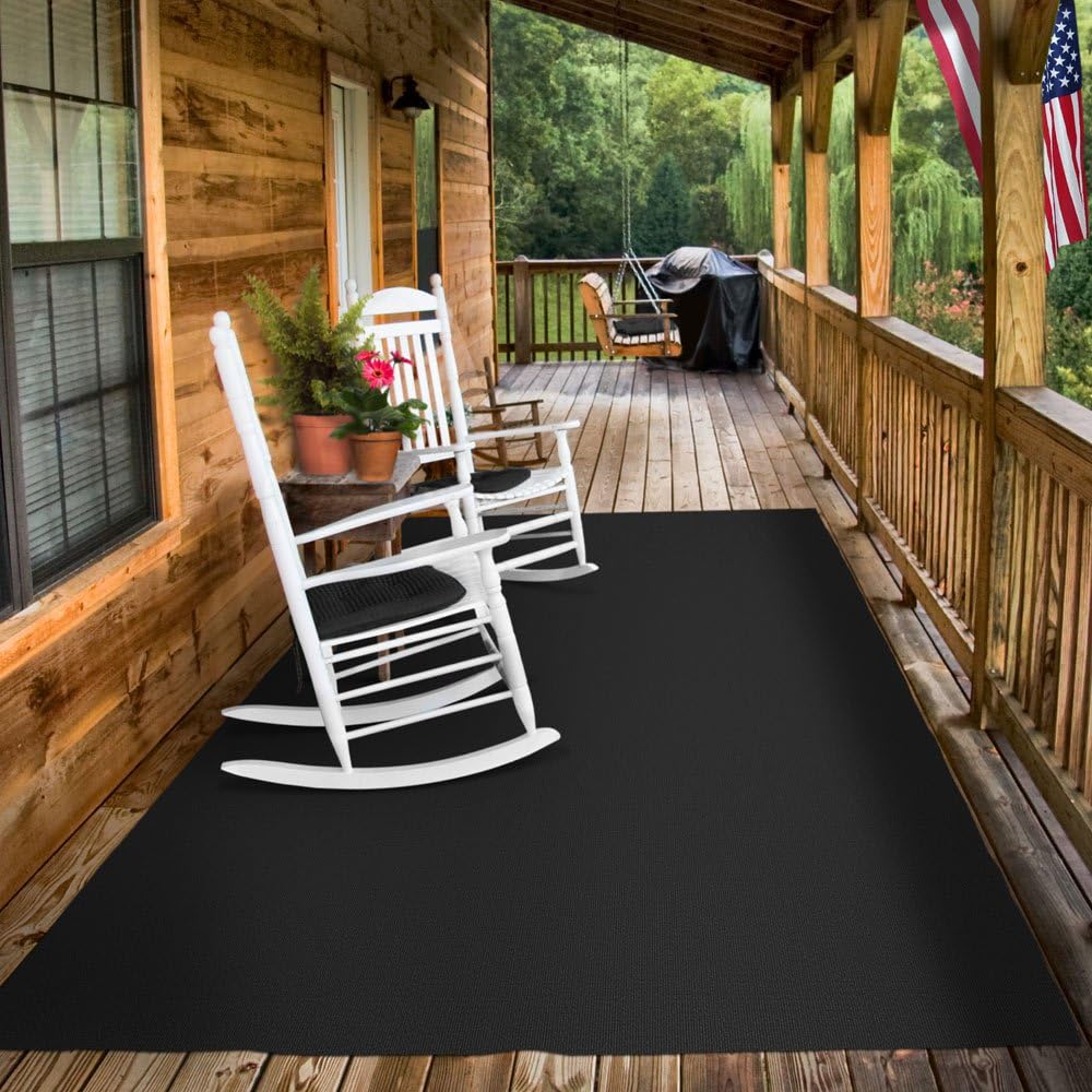 Black 6 Feet x 25 Feet Carpet with Rubber Marine Backing L331