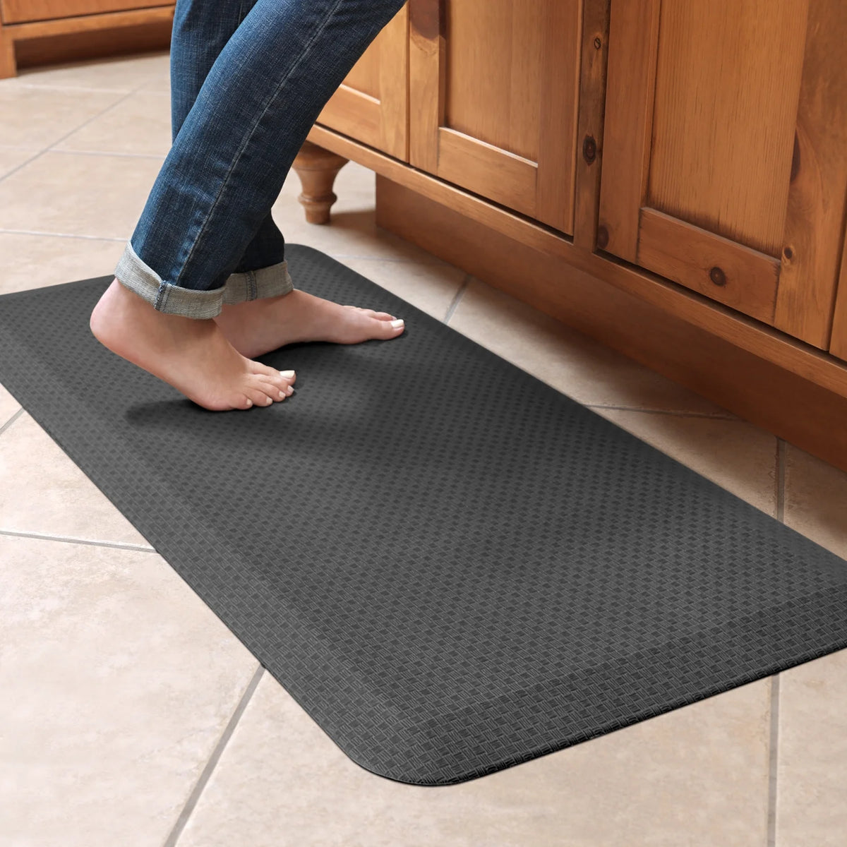Dark Gray Anti-Fatigue Kitchen Floor Mat H38441
