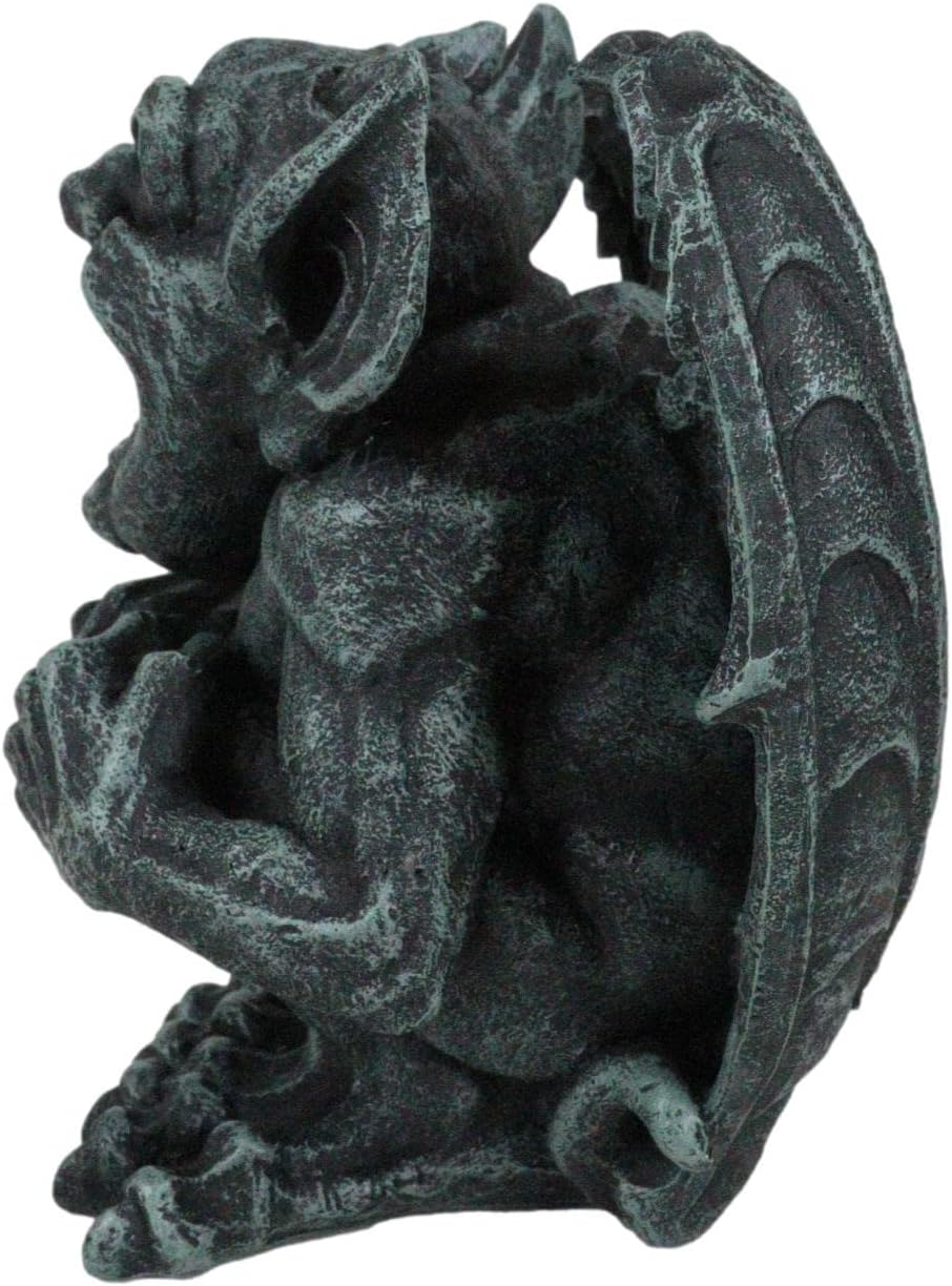 Gothic Winged Guardian Gargoyle Figurine Faux Stone Resin Sculpture C377