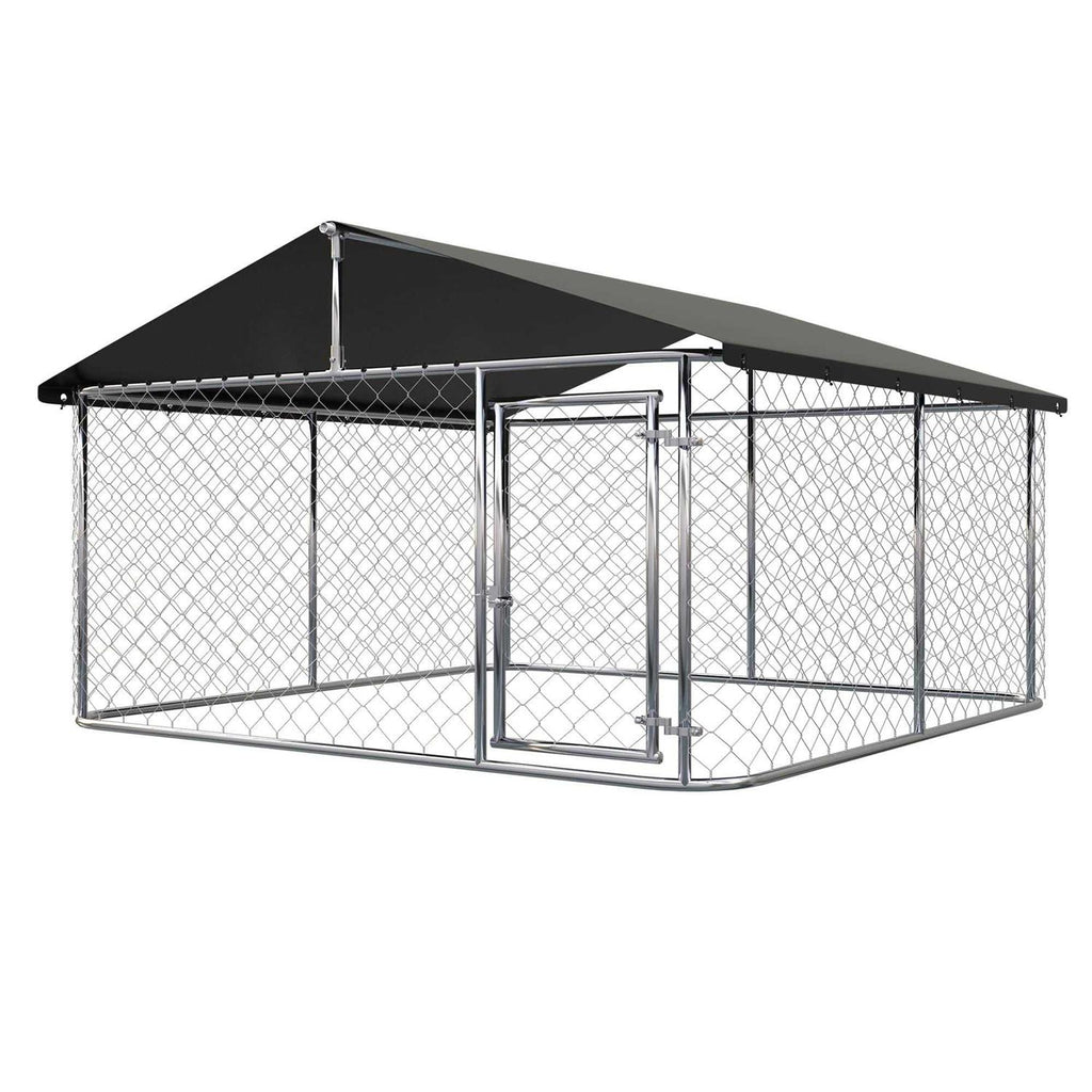 Outdoor Dog Kennel Heavy Duty with Galvanized Chain Link N861409