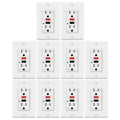 10 Pack 15A Weather Resistant GFCI Outlets with LED Indicator R7214