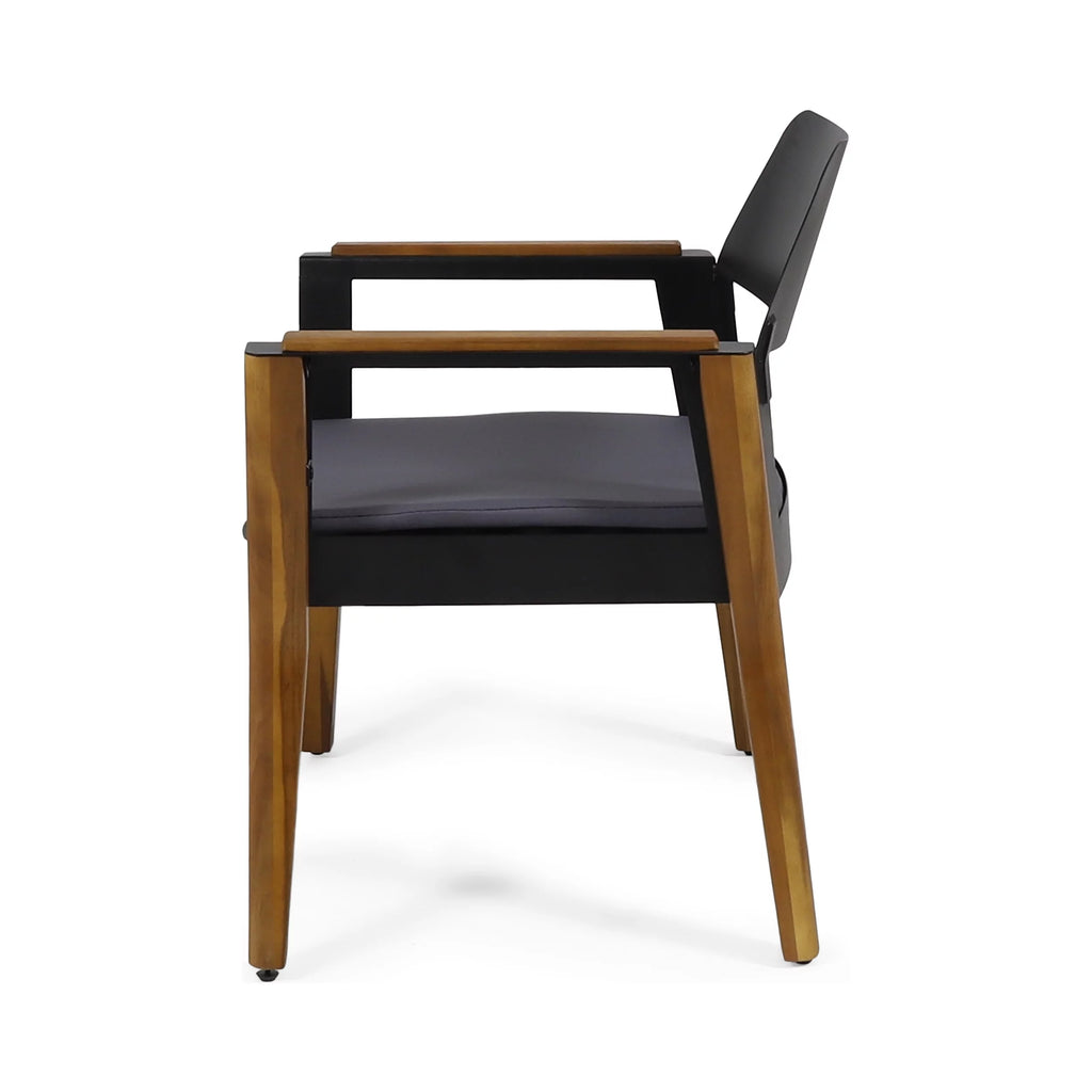 Acacia Wood Club Chairs with Cushion, Set of 4 V593