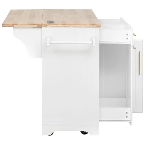 White Kitchen Island with Storage M28296