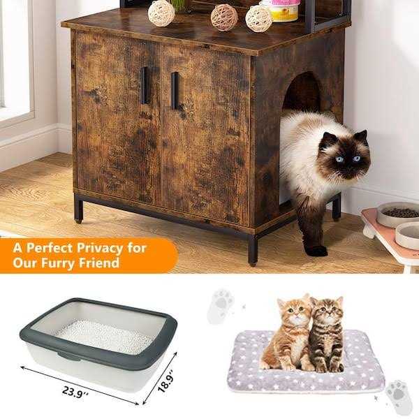 Rustic Brown Litter Box Enclosure B88318