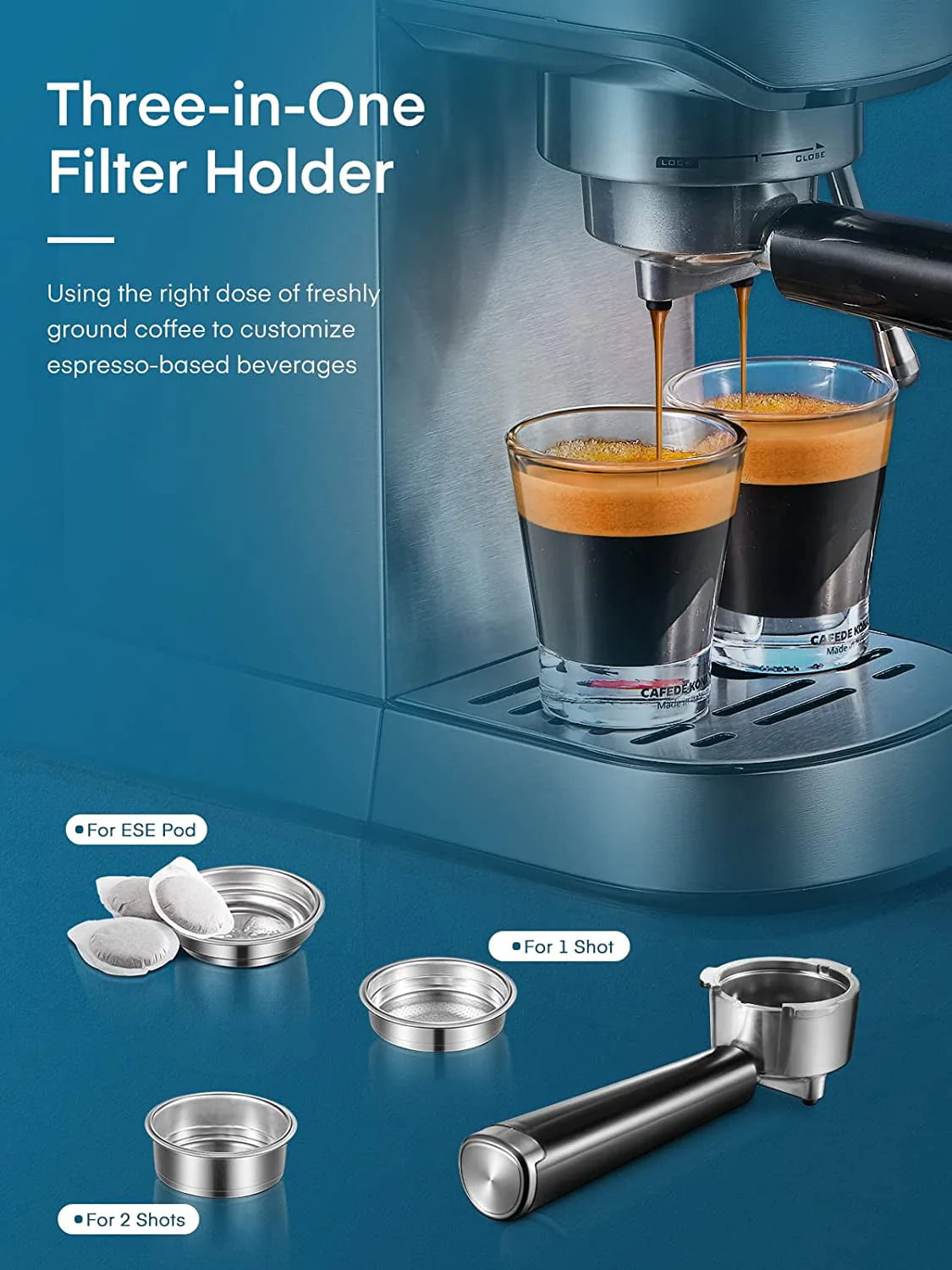 20 Bar Espresso and Cappuccino Maker with Milk Frother Steam Wand Z35629