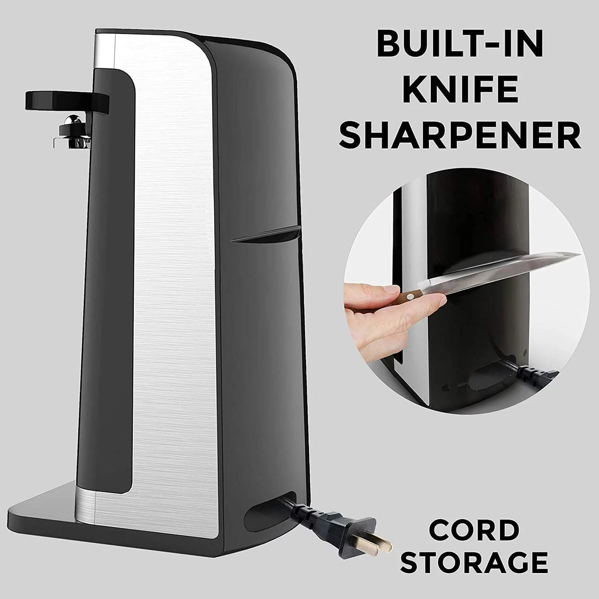 Electric Can Opener with Knife Sharpener and Bottle Opener I863