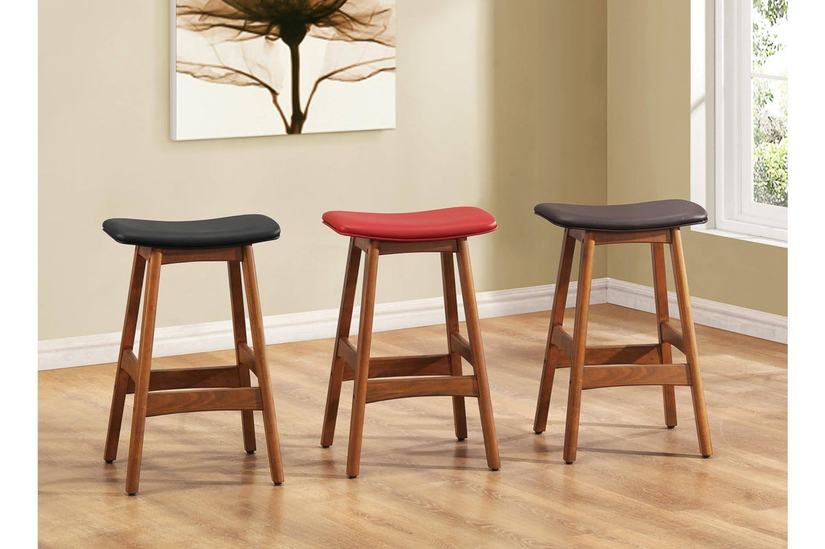 Wooden Counter Height Stool in Dark Brown, Set of 2 E29623
