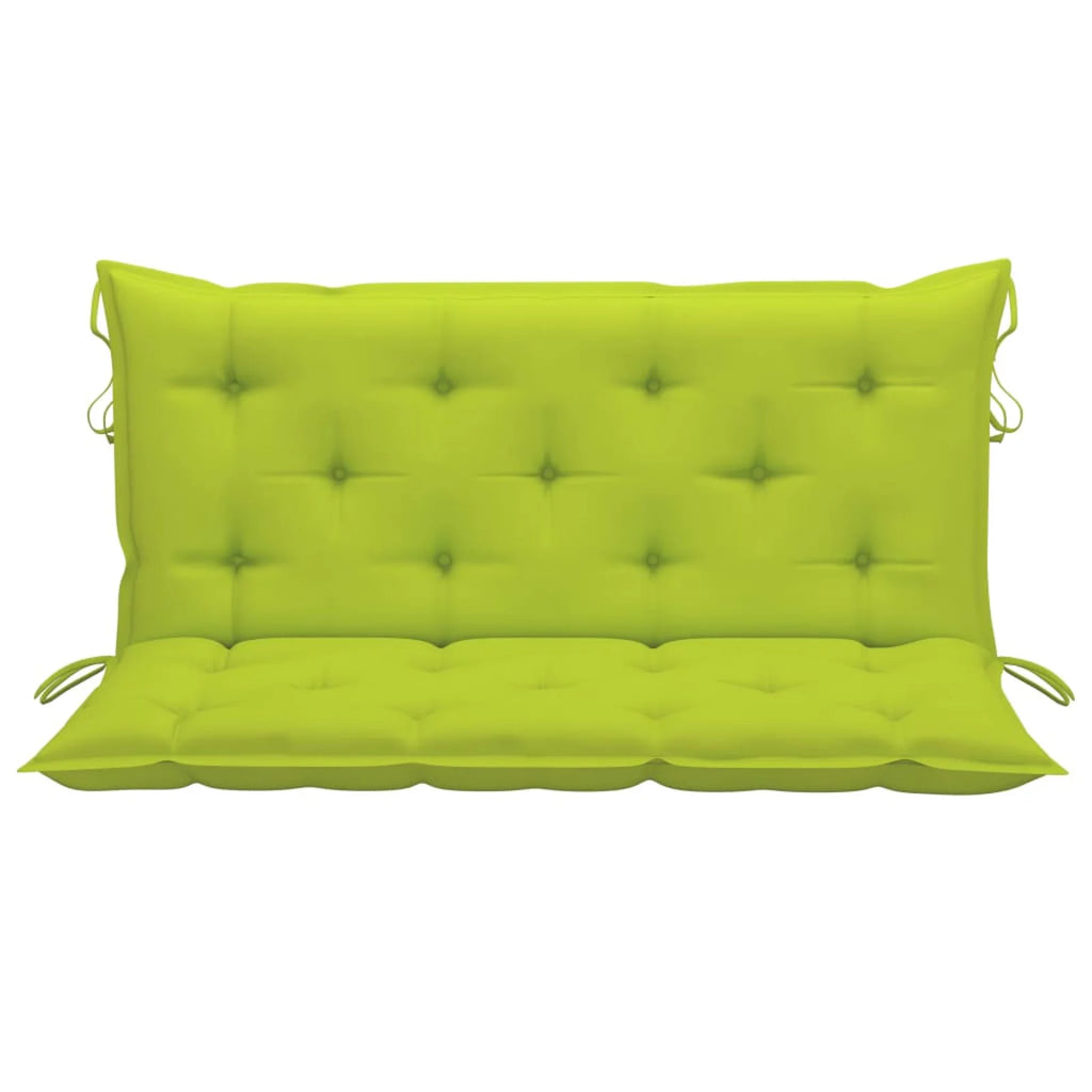 Swing Bench with Bright Green Cushion Solid Teak Wood Y68315